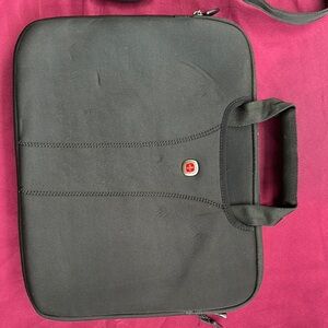 Black Minimalist Laptop Bag with Built-in Handle